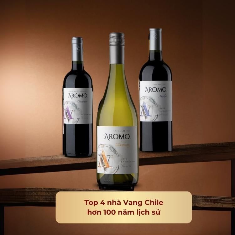 Rượu vang trắng Chile Aromo Chardonnay 13% Maule Valley 2017