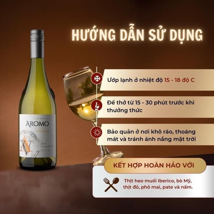 Rượu vang trắng Chile Aromo Chardonnay 13% Maule Valley 2017
