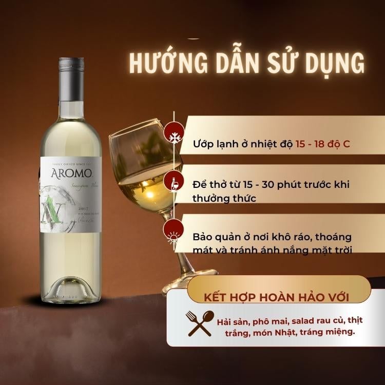 Rượu vang trắng Chile Aromo Varietal Sauvignon Blanc 13%