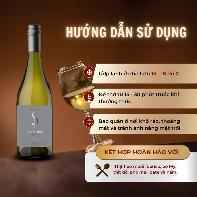Rượu vang trắng Chile Santa Infinito Varietal Chardonnay 13% Central Valley 2016