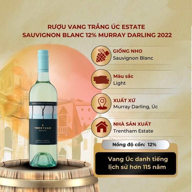 Rượu vang trắng Úc Estate Sauvignon Blanc 12% Murray Darling 2022