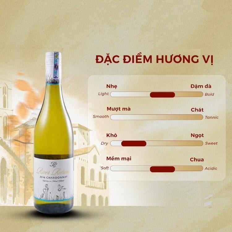 Rượu vang trắng Úc River Retreat Chardonnay 13% New South Wales 2024