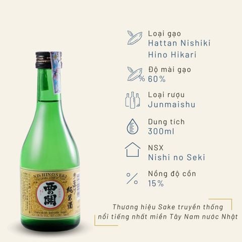 Rượu Sake Nishinoseki Junmai 60 Junmaishu 300ml 15%