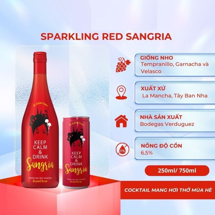 Nước trái cây lên men The Authentic Red Sangria 250ml 6.5%