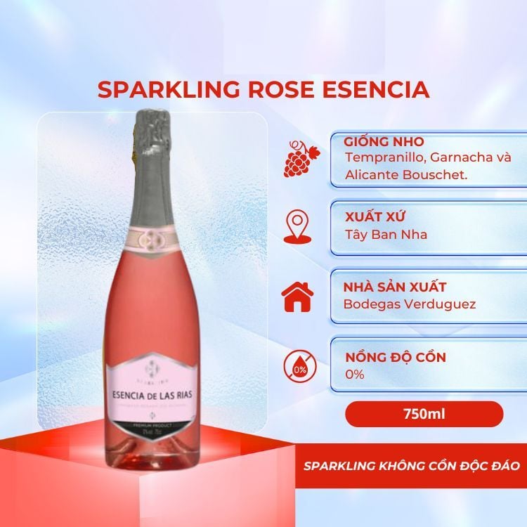 Sparkling không cồn Rose Esencia 750ml
