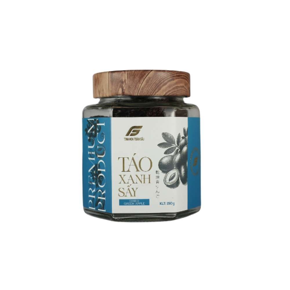 Táo xanh sấy Tinh Hoa Toàn Cầu hũ thuỷ tinh 150g