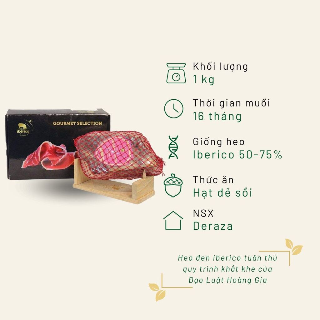 Thịt heo muối Serrano sau không xương 1KG