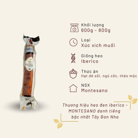 Thịt lưng Iberico Cebo muối nguyên cây túi 600g - 1kg