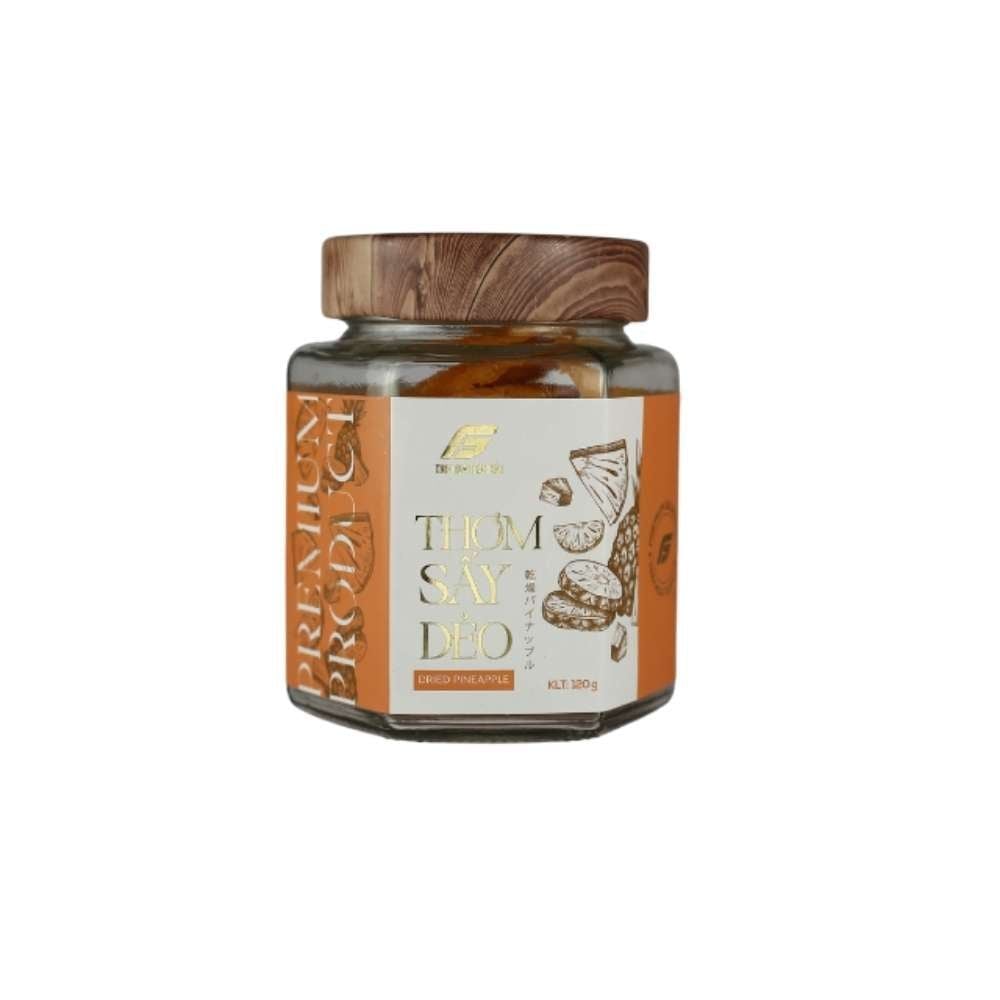 Thơm sấy dẻo Tinh Hoa Toàn Cầu hũ thuỷ tinh 120g
