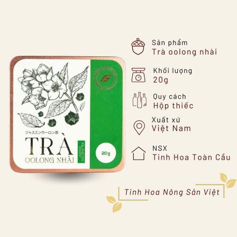 Trà oolong nhài Tinh Hoa Toàn Cầu hộp thiếc 20g