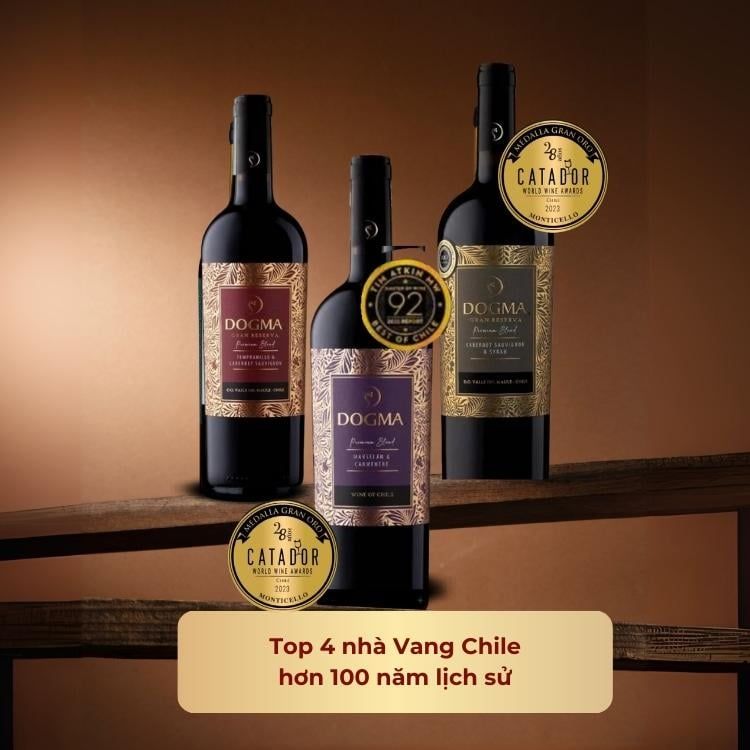 Rượu vang đỏ Chile Dogma Gran Reserva Cabernet Sauvignon & Syrah 14%