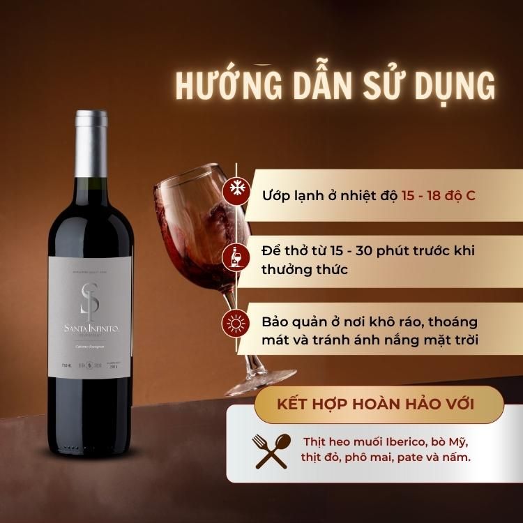 Rượu vang đỏ Chile Santa Infinito Varietal Cabernet Sauvignon 13.5% Central Valley 2016