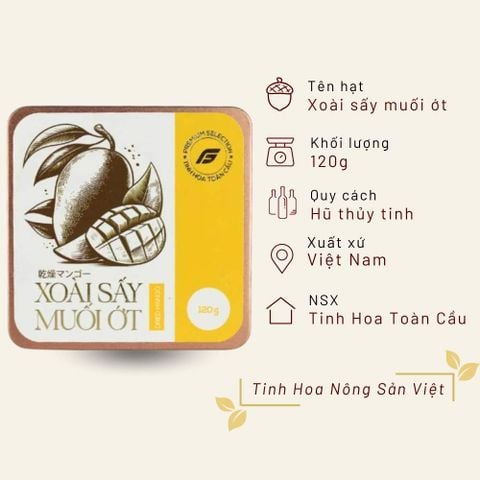 Xoài sấy muối ớt Tinh Hoa Toàn Cầu hộp thiếc 120g