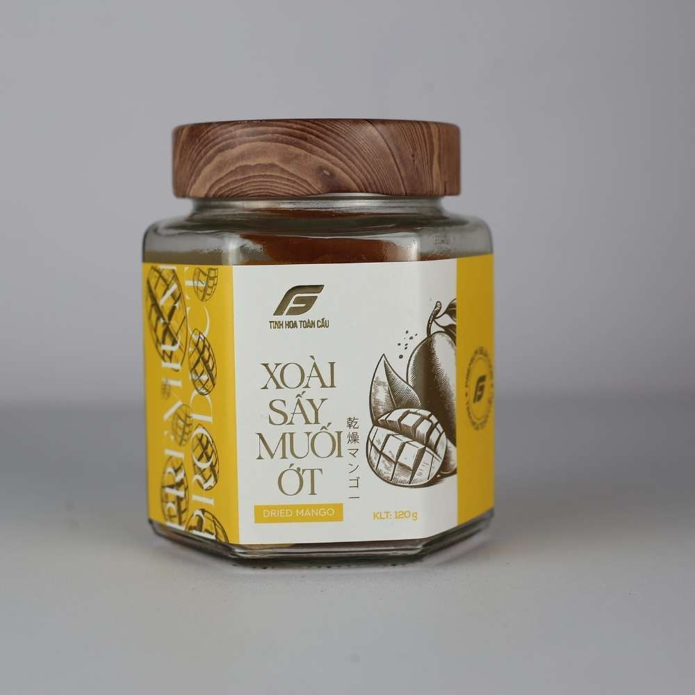 Xoài sấy muối ớt Tinh Hoa Toàn Cầu hũ thuỷ tinh 120g