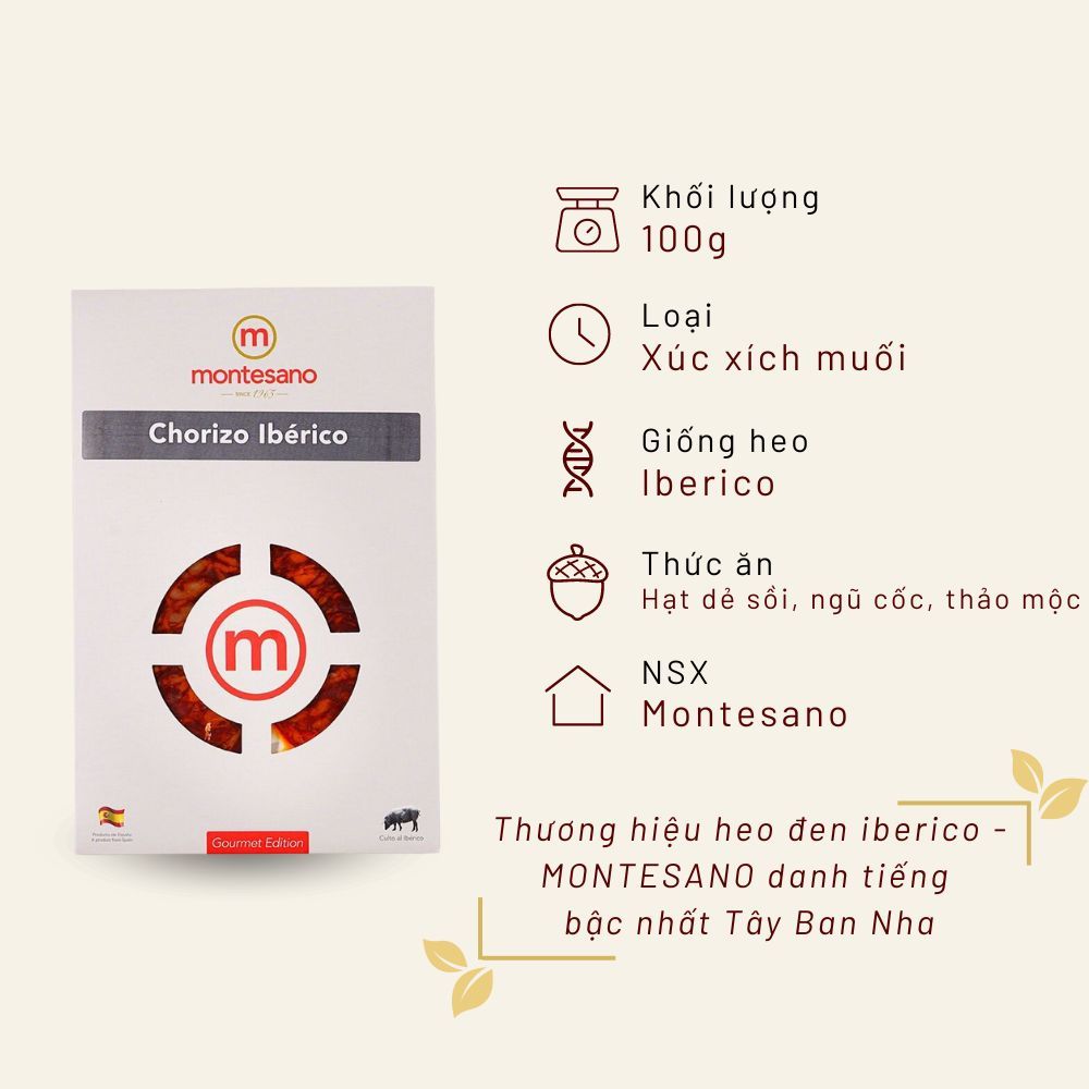 Xúc xích cay Iberico Cebo Chorizo cắt lát túi 100g