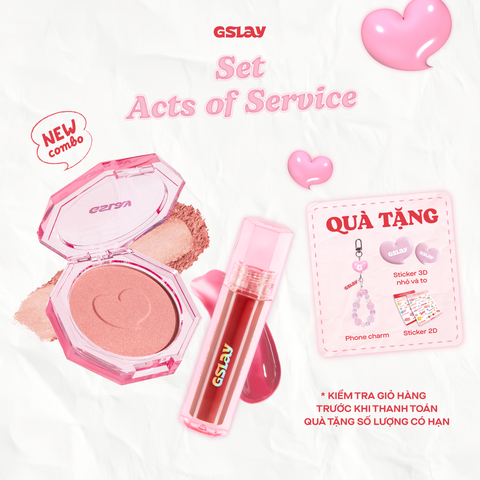  [Acts Of Service] Combo GSLAY YOSO Phấn má hồng & Son dưỡng bóng có màu thuần chay 