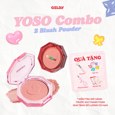  Combo 02 Phấn má hồng thuần chay GSLAY YOSO Blush Powder 
