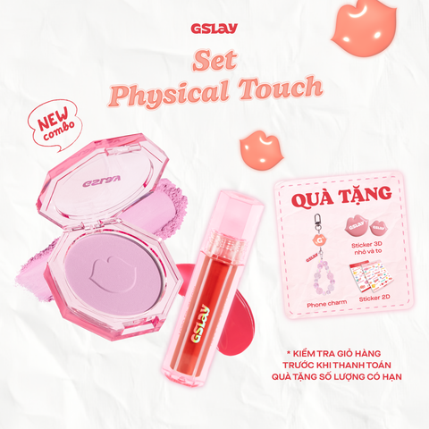  [Physical Touch] Combo GSLAY YOSO Phấn má hồng & Son dưỡng bóng có màu thuần chay 