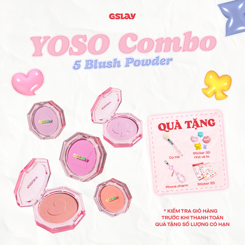  Combo 05 Phấn má hồng thuần chay GSLAY YOSO Blush Powder 