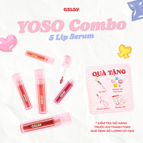  Combo 05 Son dưỡng bóng có màu thuần chay GSLAY YOSO Lip Serum 