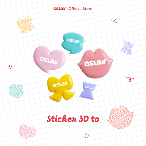  [QUÀ TẶNG-KHÔNG BÁN] Sticker 3D phồng GSLAY YOSO - 5 love languages (Large Size) 