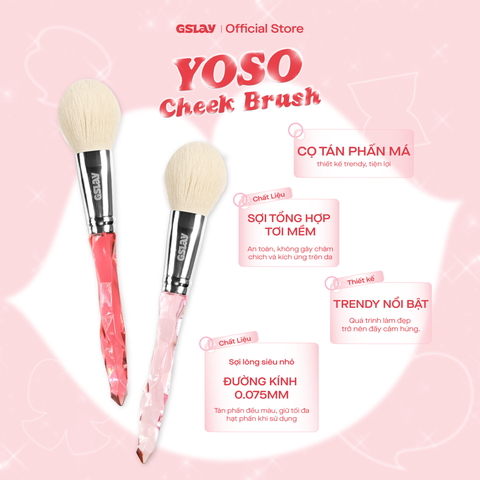  Combo Phấn má hồng GSLAY YOSO Blush Powder & Son dưỡng có màu GSLAY YOSO Lip Serum & Cọ má hồng GSLAY YOSO Cheek Brush 