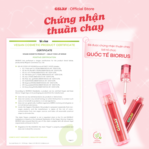  Combo Phấn má hồng GSLAY YOSO Blush Powder & Son dưỡng có màu GSLAY YOSO Lip Serum & Cọ má hồng GSLAY YOSO Cheek Brush 