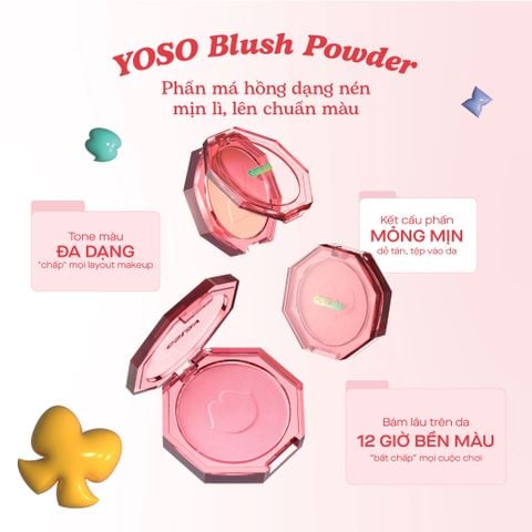  [Receiving Gifts] Combo GSLAY YOSO Phấn má hồng & Son dưỡng bóng có màu thuần chay 