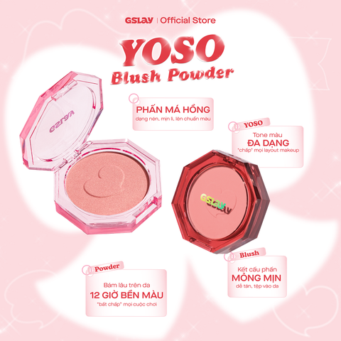  Combo GSLAY YOSO Phấn má hồng & Son dưỡng bóng có màu thuần chay 