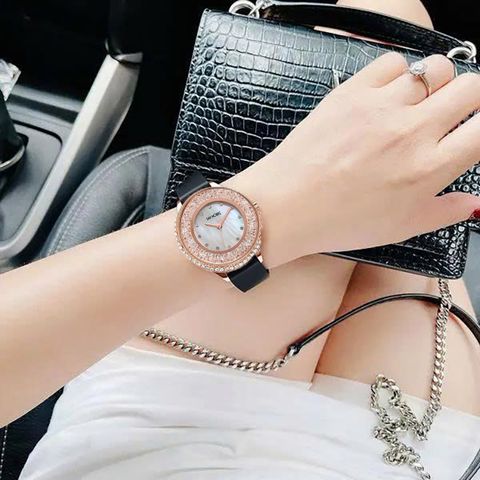  Đồng Hồ Đeo Tay Nữ San Moritz SM8882BK Mặt Đính Đá Thời Trang 