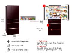 Tủ lạnh Mitsubishi Electric Inverter 694 lít MR-WX70C-BR-V