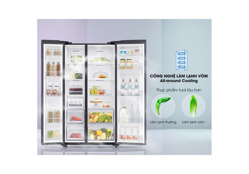 Tủ lạnh Samsung Inverter 655 lít Side by Side RS62R5001B4/SV