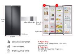 Tủ lạnh Samsung Inverter 655 lít Side by Side RS62R5001B4/SV