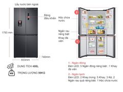 Tủ lạnh Samsung Inverter 488 lít Multi Door RF48A4010B4/SV