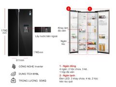 Tủ lạnh SBS Electrolux Inverter 619L ESE6645A-BVN