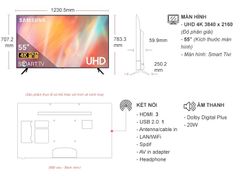 Smart Tivi Samsung 4K 55 inch UA55AU7700