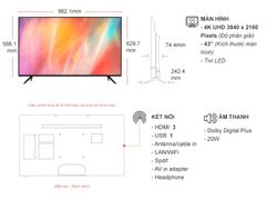Smart Tivi Samsung 4K 43 inch UA43AU7002