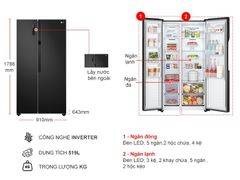 Tủ lạnh LG Inverter 519 lít Side By Side GR-B256BL