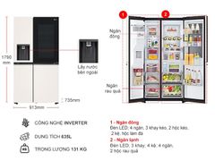 Tủ lạnh LG Inverter 635 Lít Side By Side InstaView Door-in-Door GR-X257BG