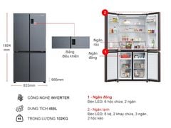 Tủ lạnh Aqua Inverter 469 lít Multi Door AQR-M536XA(SL)