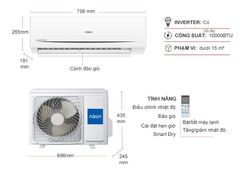 Điều hòa Aqua 1 chiều Inverter 9000 BTU AQA-RV10QC2