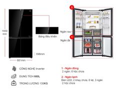 Tủ lạnh Aqua Inverter 660 lít Multi Door AQR-M727XA(GB)U1