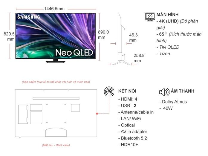 Smart Tivi Neo QLED Samsung 4K 65 inch QA65QN85D