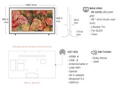 Smart Tivi Khung Tranh The Frame QLED Samsung 4K 75 inch QA75LS03D