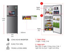 Tủ lạnh Sharp Inverter 197 lít SJ-X215V-SL