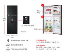 Tủ lạnh LG Inverter 314 lít LTD31BLM