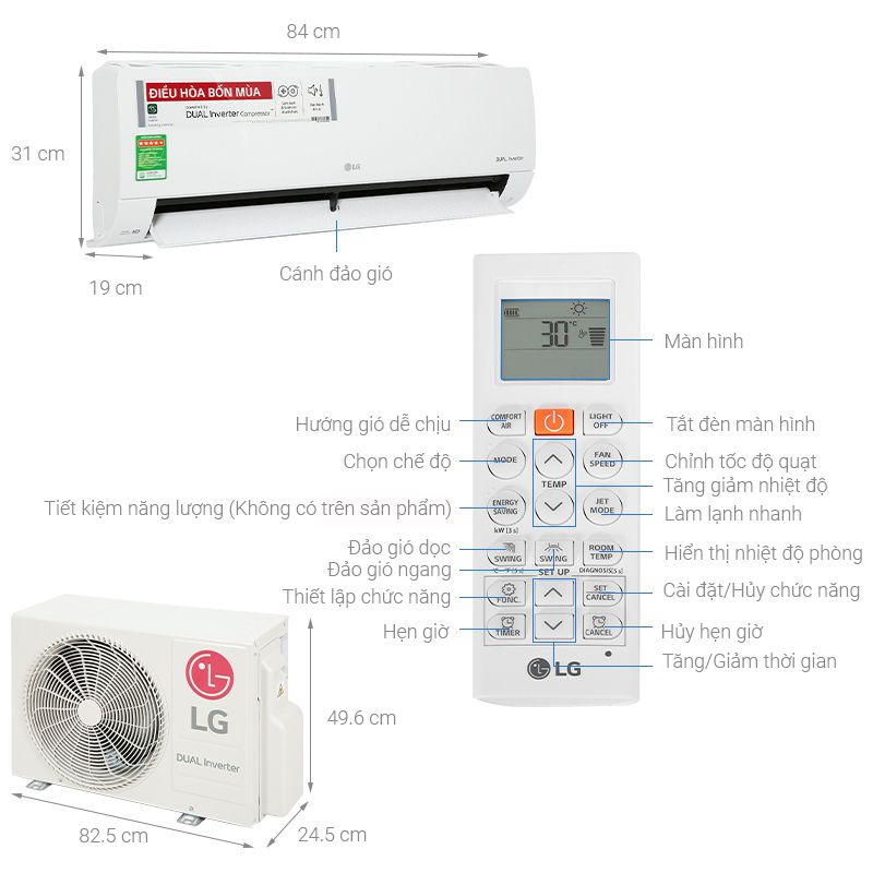 Điều hòa LG 2 chiều Inverter 1HP-9.200BTU B10END1
