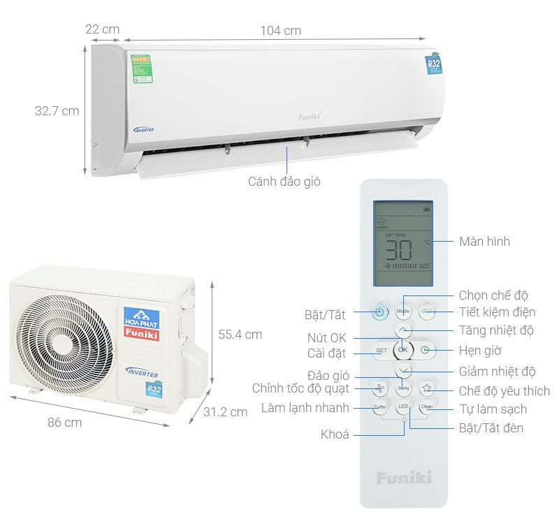 Điều hòa Funiki 1 chiều Inverter 24.000BTU/2.5HP HIC24.TMU