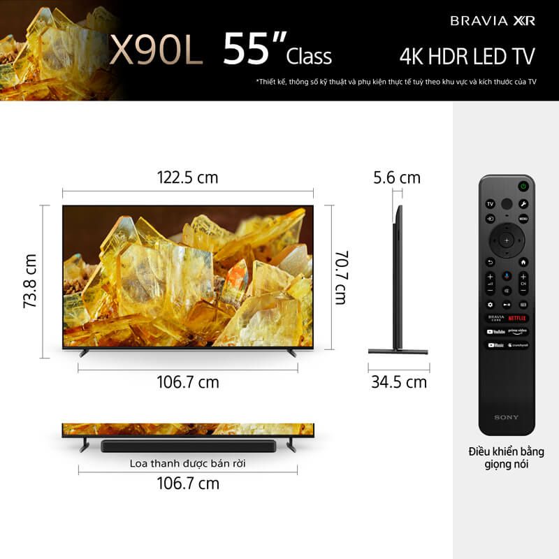 Google Tivi Sony 4K 55 inch XR-55X90L