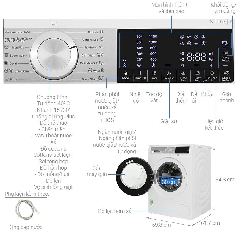Máy giặt Bosch 10 kg WGG254A0SG